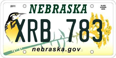 NE license plate XRB783