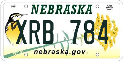 NE license plate XRB784
