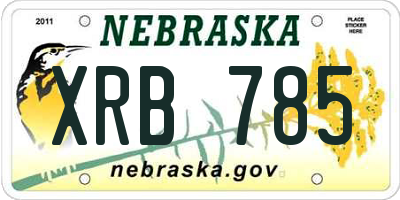 NE license plate XRB785