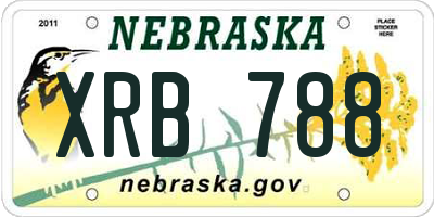 NE license plate XRB788