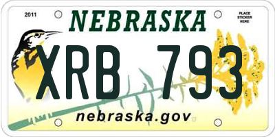 NE license plate XRB793