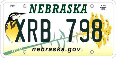 NE license plate XRB798