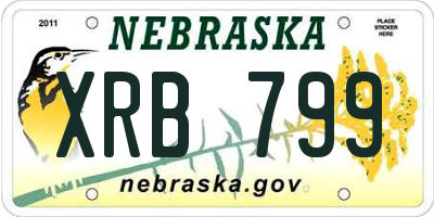 NE license plate XRB799
