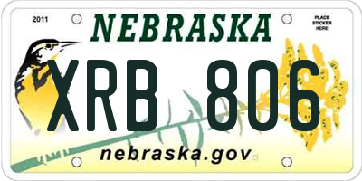 NE license plate XRB806