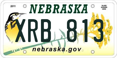 NE license plate XRB813