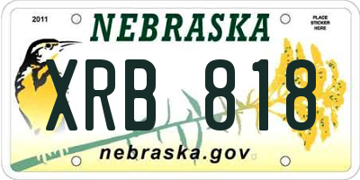 NE license plate XRB818