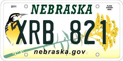 NE license plate XRB821