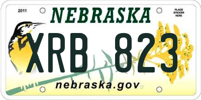 NE license plate XRB823