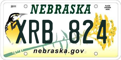 NE license plate XRB824