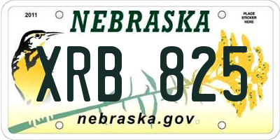 NE license plate XRB825