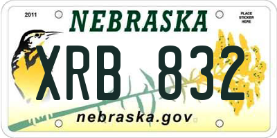 NE license plate XRB832