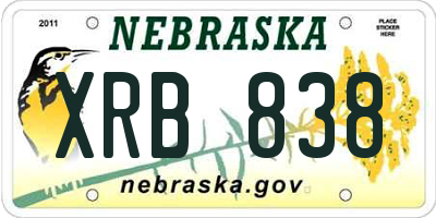 NE license plate XRB838