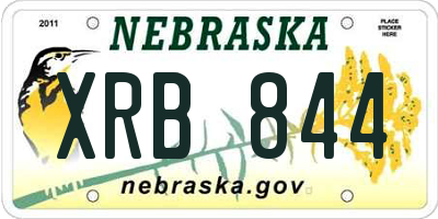 NE license plate XRB844