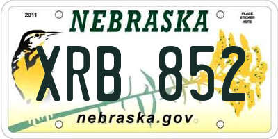 NE license plate XRB852