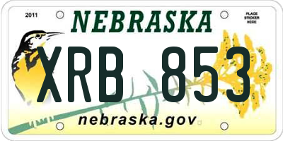 NE license plate XRB853
