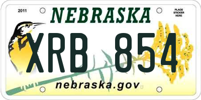 NE license plate XRB854