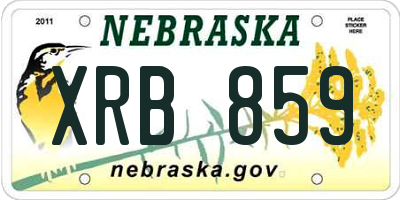 NE license plate XRB859