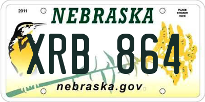 NE license plate XRB864