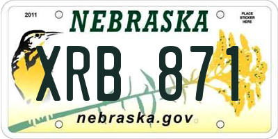 NE license plate XRB871