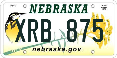 NE license plate XRB875