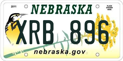 NE license plate XRB896