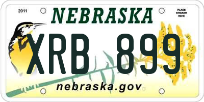 NE license plate XRB899