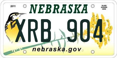 NE license plate XRB904