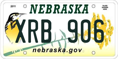 NE license plate XRB906