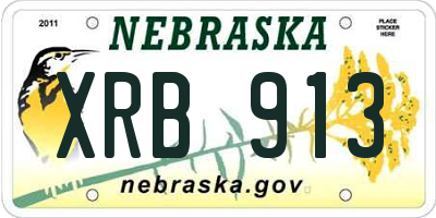 NE license plate XRB913