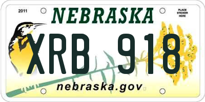 NE license plate XRB918