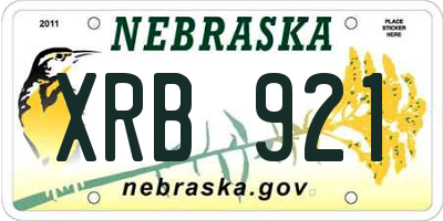 NE license plate XRB921
