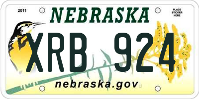NE license plate XRB924