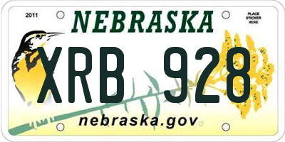 NE license plate XRB928