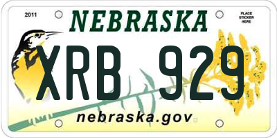 NE license plate XRB929