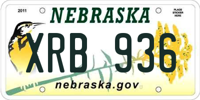 NE license plate XRB936