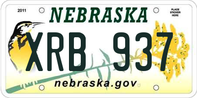 NE license plate XRB937