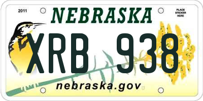 NE license plate XRB938