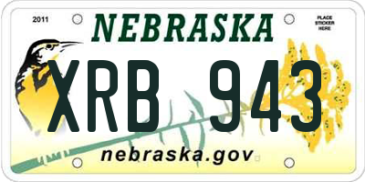 NE license plate XRB943