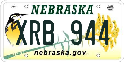 NE license plate XRB944