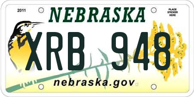 NE license plate XRB948