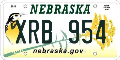 NE license plate XRB954