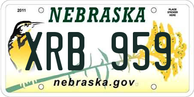 NE license plate XRB959