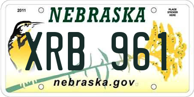 NE license plate XRB961