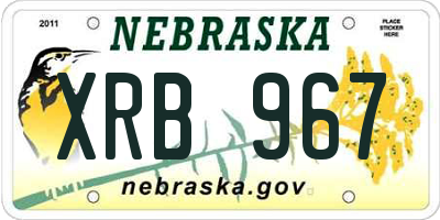 NE license plate XRB967