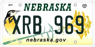 NE license plate XRB969