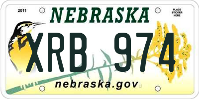 NE license plate XRB974