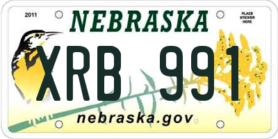 NE license plate XRB991
