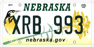 NE license plate XRB993