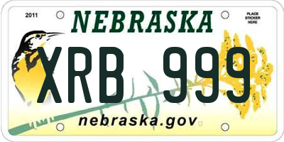 NE license plate XRB999