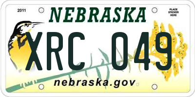 NE license plate XRC049